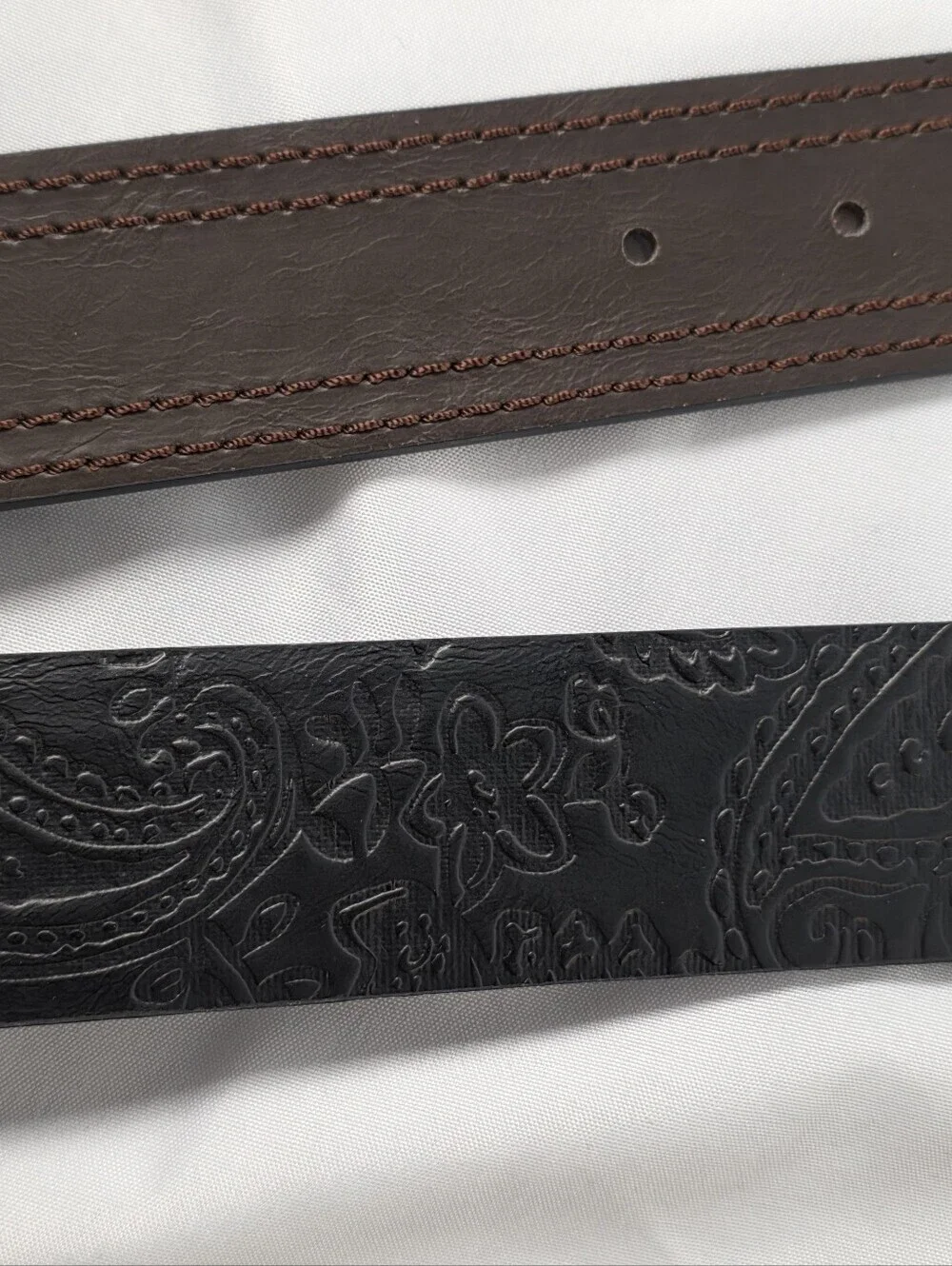 Relic Reversible Embossed Belt with Silver Buckle Womens Size XL